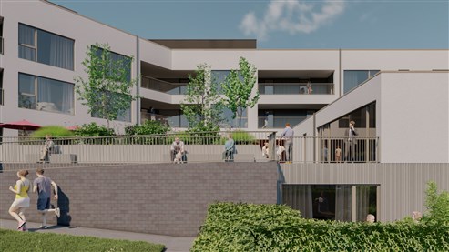 Moderne commerciële ruimte in opkomende wijk met parkeerplaats en kelder