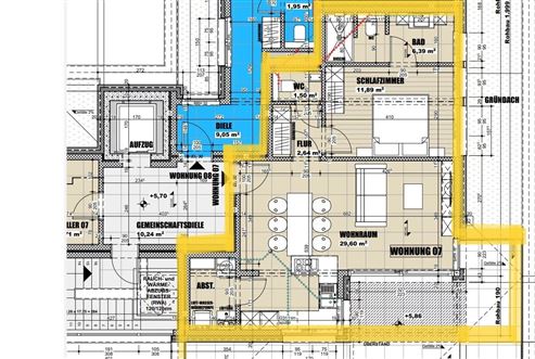 Lebensqualität, Natur, moderner Wohnkomfort in einer einzigartigen Verbindung – Ein-Schlafzimmer-Wohnung mit XXL-Terrasse in der Residenz FEO !