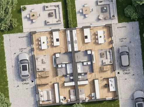 Exklusives Neubauprojekt: Hochwertige Doppelhaushälften in nachhaltiger Modular-Holzbauweise auf außergewöhnlichem Baugrundstück mit unverbaubarem Fernblick